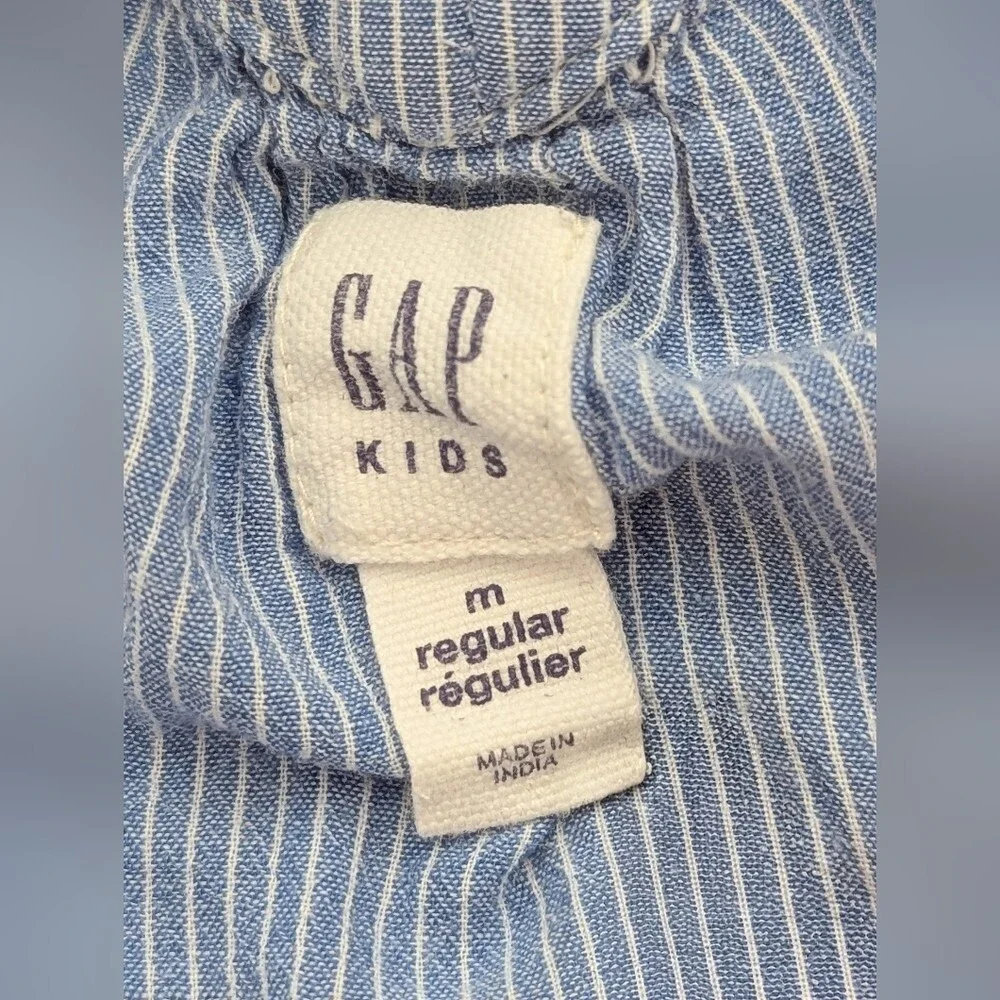 GAP Kids (Medium) Sleeveless Dress with Ruffled V-Neck & Colorful Embroidery